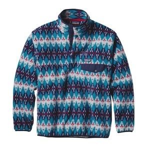 Mens M Patagonia Synchilla. Blue/Red/White tribal.